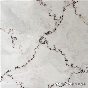 White Translucent Faux Stone Wall Column Design