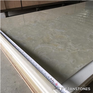 White Vein Translucent Resin Panel Faux Stone