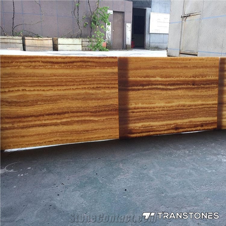 Yellow Artificial Onyx Stone for Table Tops