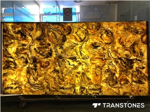 Yellow Translucent Black Vein Faux Alabaster Stone