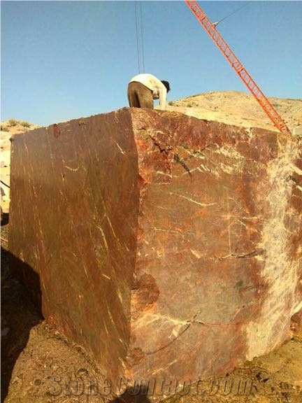 Exotic Red Marble Blocks, Rosso Imperial Red Marble Blocks