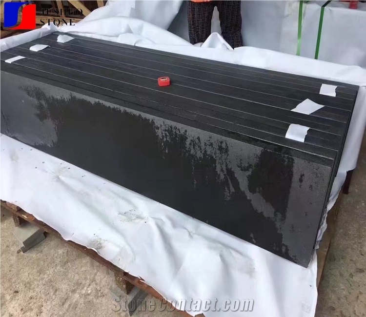 Basalt, Hainan Black,Honed Dark Cast Stone Stairs