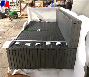 Basalt, Hainan Black,Honed Dark Cast Stone Stairs