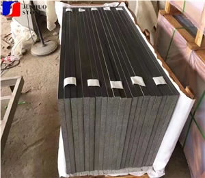 Basalt, Hainan Black,Honed Dark Cast Stone Stairs