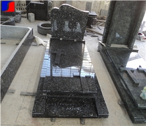 Blue Pearl Granite Tombstone Monument Design