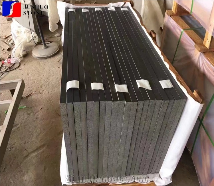 Chinese Natural Honed Hainan Black Basalt Steps