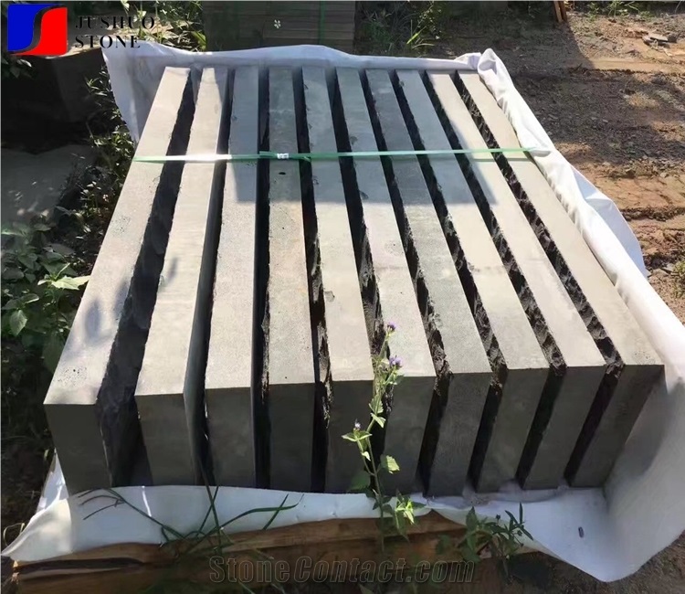 Chinese Natural Split Hainan Black Basalt Kerbs