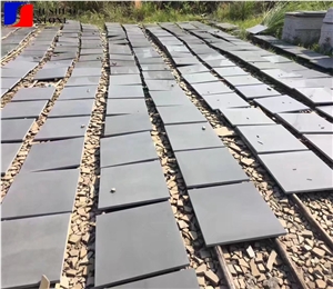 Honed Grey Hainan Basalt Machin Cutting Tiles