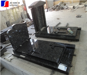 Old Emerald Pearl Granite Tombstone