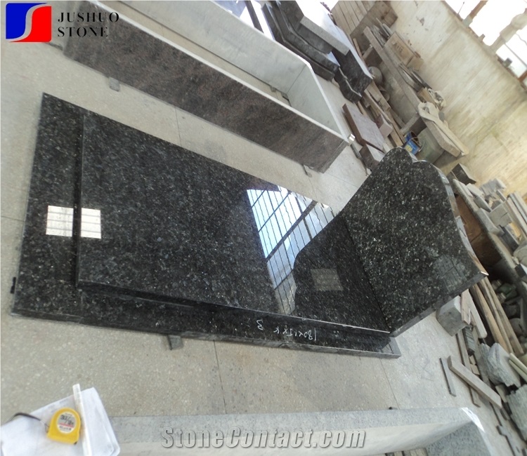 Old Emerald Pearl Granite Tombstone