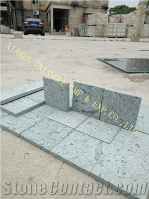 China Sukabumi Green Stone Pool Coping Project