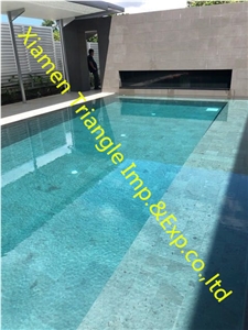 China Sukabumi Green Stone Pool Coping Project