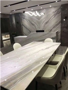 Palissandro Bianco White Marble Office Conference Table