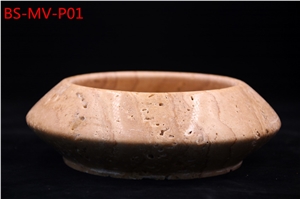 Unique Travertine Home Use Flower Pot