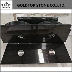 Indian Absolute Black Prefab Granite Bath Tops