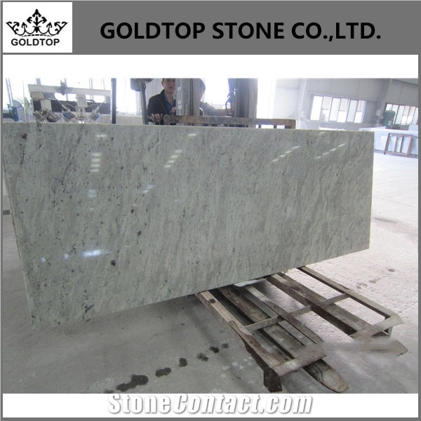 Polished White Andromeda Granite Kitchen Countertop