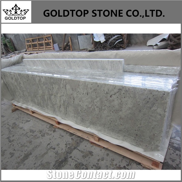 Polished White Andromeda Granite Kitchen Countertop