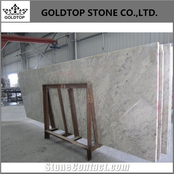 Polished White Andromeda Granite Kitchen Countertop