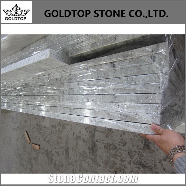 Polished White Andromeda Granite Kitchen Countertop