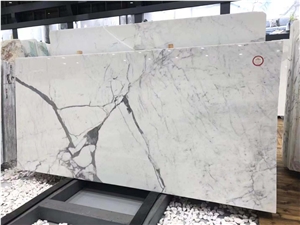 Calacatta Bluette Marble Super White Tiles, Slabs