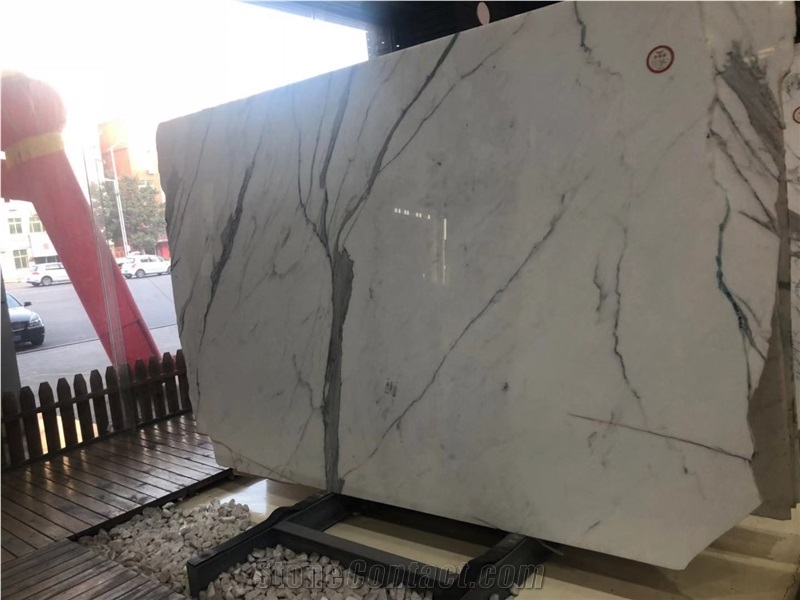Super White Stone Calacatta Marble Slabs