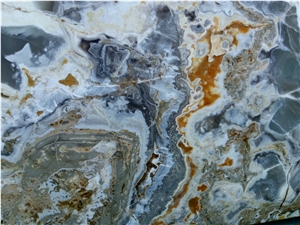 Golden Gray Onyx Slabs, Tiles