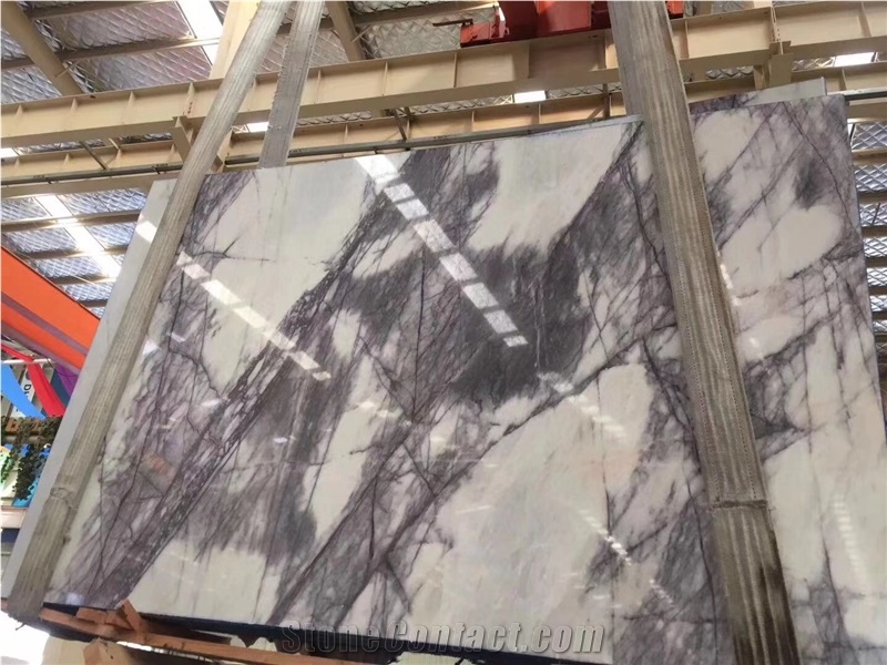 Lilac White Marble Kitchen Island Counter Top