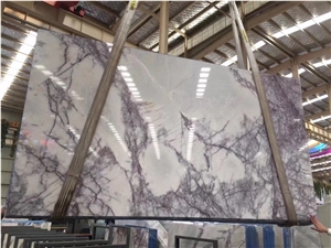 Lilac White Marble Kitchen Island Counter Top