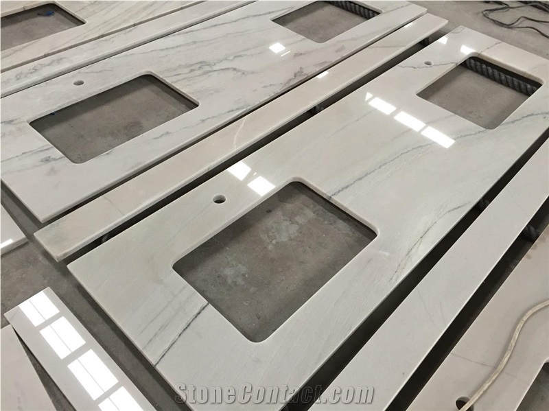 White Macaubas Quartzite Bath Top