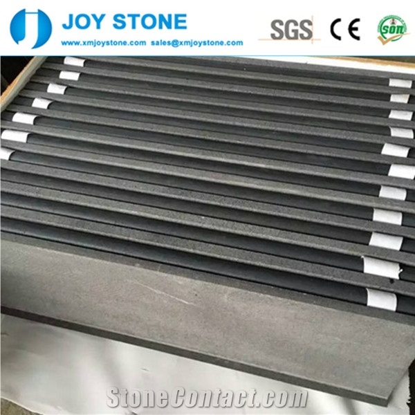 Cheap Hainan Black Basalt Honed Staircase Tread