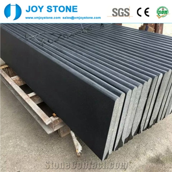 Cheap Hainan Black Basalt Honed Staircase Tread