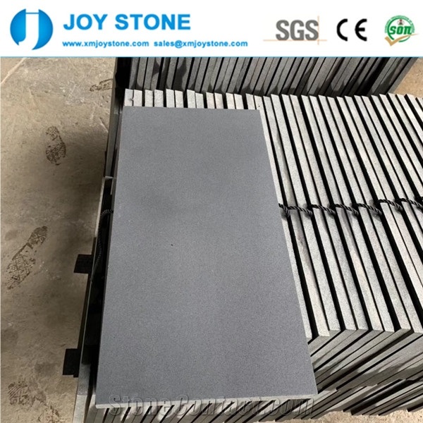 Good Quality Honed Hainan Black Basalt Stair Tread