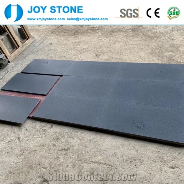 Smooth Surface Hainan Black Basalt Honed Wall Tile