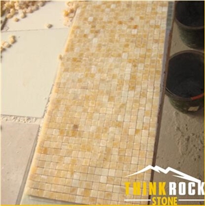 Brick Honey Onyx Mosaic Tiles Kitchen Backsplash