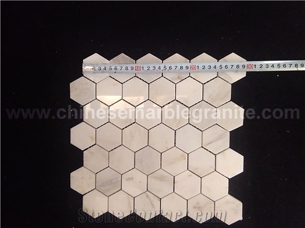 Carrara White Marble Hexagon Chips Mosaic Tiles