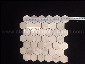Carrara White Marble Hexagon Chips Mosaic Tiles