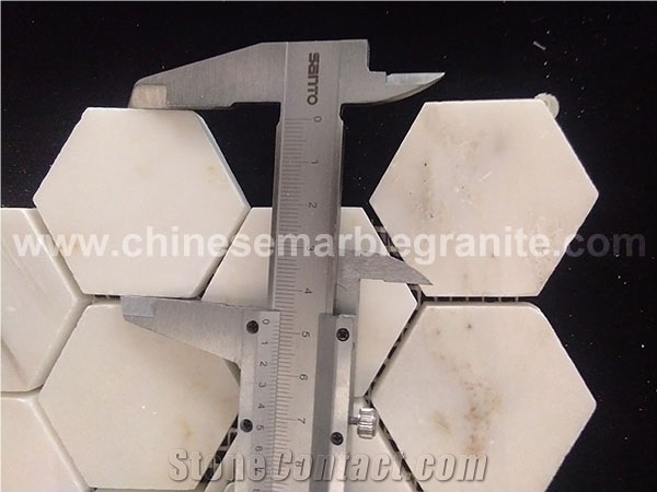 Carrara White Marble Hexagon Chips Mosaic Tiles