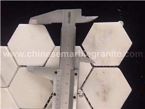Carrara White Marble Hexagon Chips Mosaic Tiles