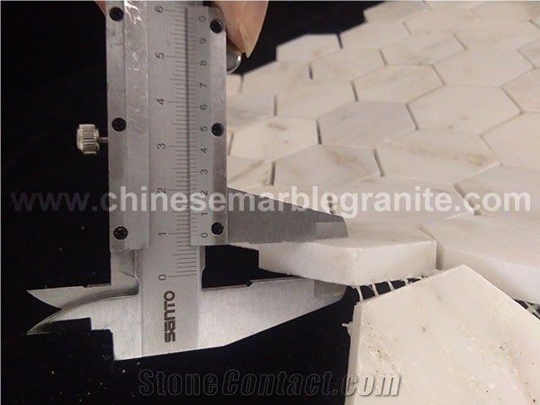 Carrara White Marble Hexagon Chips Mosaic Tiles