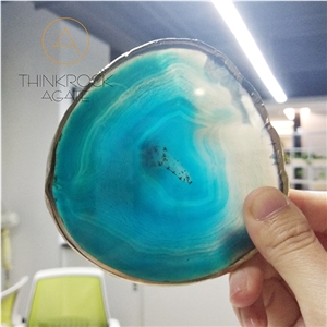 China Blue Agate Slices for Accessaries