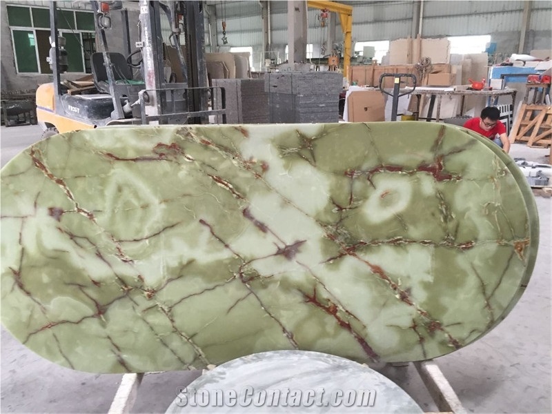 Green Onyx Aluminum Honeycomb Composite Table