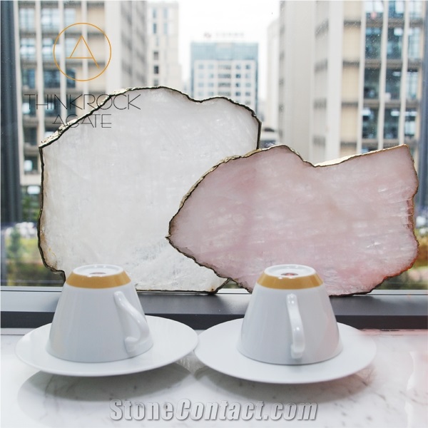 Irregular China White Crystal Tea Trays