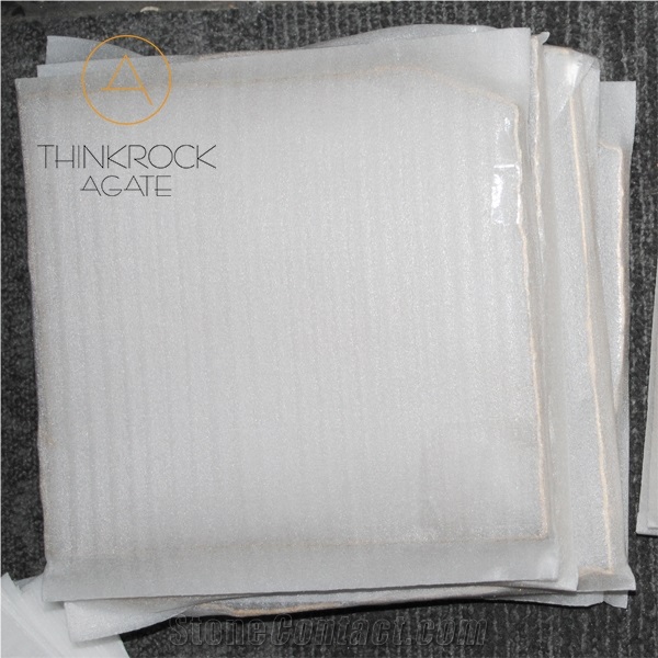 Irregular China White Crystal Tea Trays