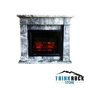 Italy Vena Grigio Marble Fireplace Surrounding
