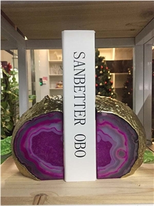 Rose Agate Bookends Gemstone Semi-Precious