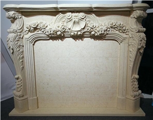 Sunny Light Marble 3d Sculptured Indoor Fireplace