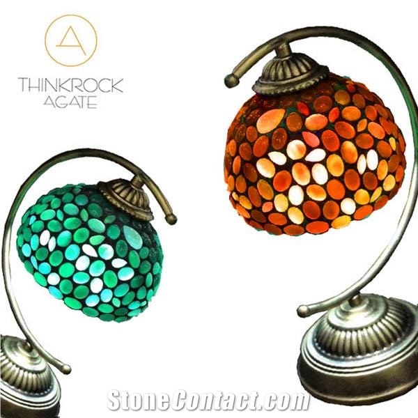 Table Lighting Natural Agate Desk Lamp for Reading