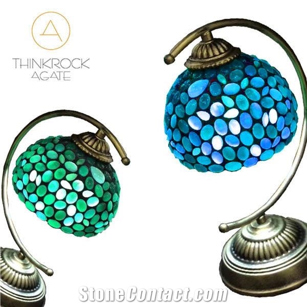 Table Lighting Natural Agate Desk Lamp for Reading