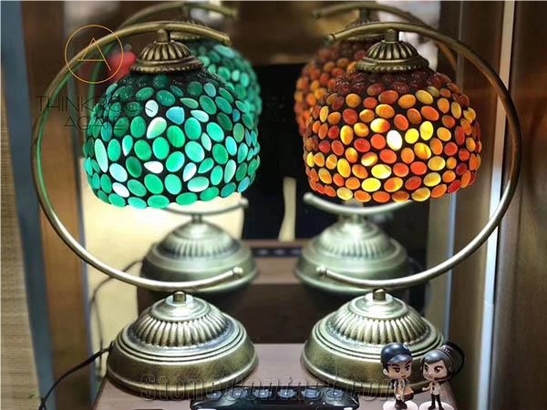 Table Lighting Natural Agate Desk Lamp for Reading
