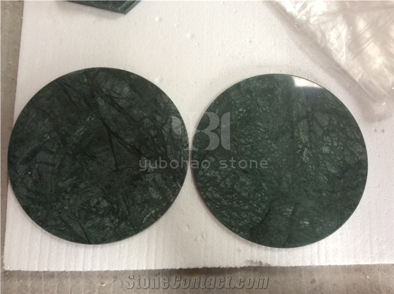 Round Kichen Dish,Dark Green Marble Accessories